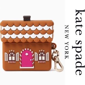Kate Spade Gingerbread House Silicone Gen 3 AirPod Case with Gold Clip*NEW